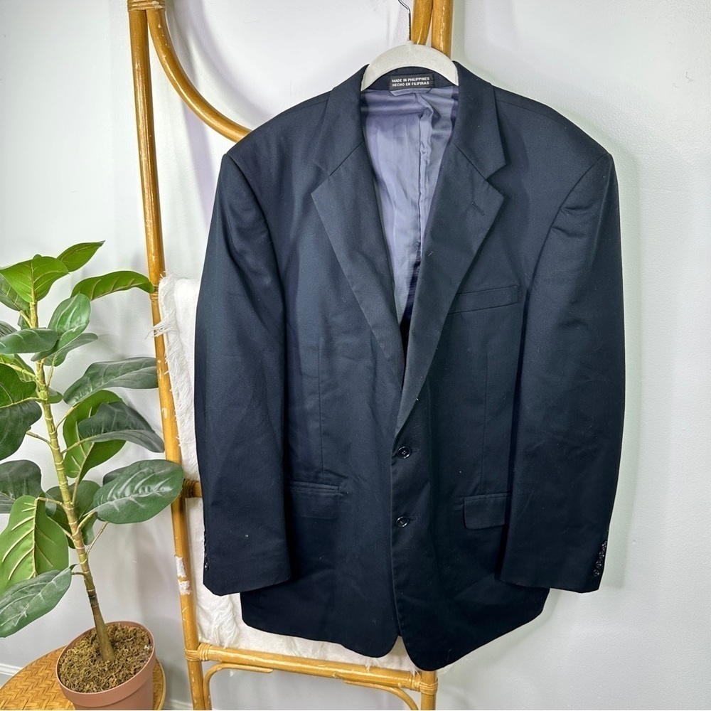 Men’s Stafford Navy Blue Suit Jacket sz 44L